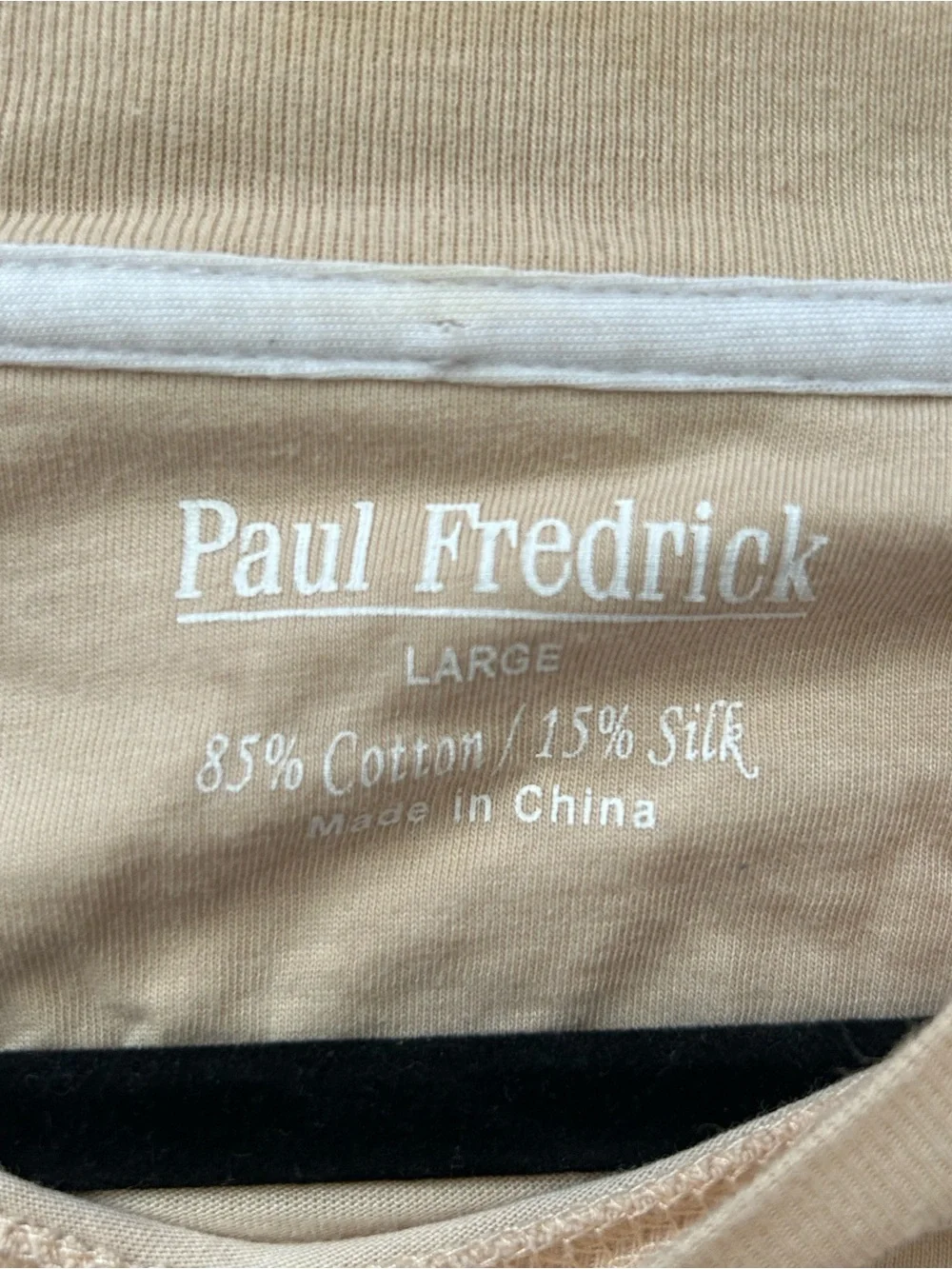 Paul Fredrick Short-Sleeve T-Shirt Silk Cotton Blend Beige Men's L Basics